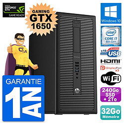 PC Tour HP 800 G2 Gaming GTX 1650 i7-6700 RAM 32Go 240Go SSD + 2To Windows 10 - Occasion