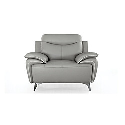 La Maison Du Canapé Fauteuil cuir Design MAEL Gris