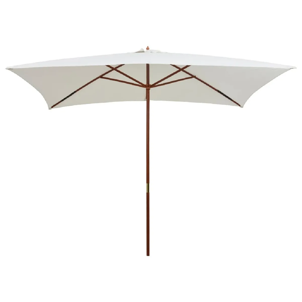 Maison Chic Parasol Jardin | Parasol avec poteau en bois 200 x 300 cm Blanc crème - GKD60029