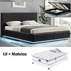 Meubler Design Ensemble Matelas Sommier Coffre Noir 160 Alexi