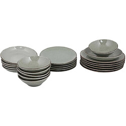 Hanah Home Service de table en porcelaine Spot 24 pièces vert.