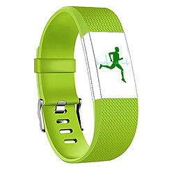 Wewoo Bracelet pour montre connectée Dragonne sport ajustable carrée FITBIT Charge 2Taille S10,5x8,5cm Vert 