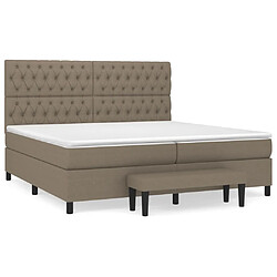 vidaXL Sommier à lattes de lit avec matelas Taupe 200x200 cm Tissu