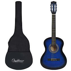 vidaXL Guitare classique avec sac pour débutants Bleu 3/4 36" 