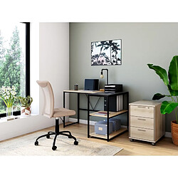 But Bureau d'angle réversible avec ports USB CENTURY noir et imitation chêne