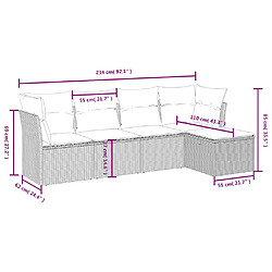 Avis vidaXL Salon de jardin avec coussins 5 pcs marron résine tressée