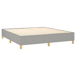 Sommier à lattes et matelas LED,Cadre à lattes de lit pour Adulte Gris clair 160x200 cm Tissu -MN77453 pas cher