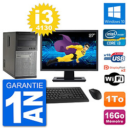 PC Tour Dell 7020 Ecran 27" Intel i3-4130 RAM 16Go Disque 1To Windows 10 Wifi - Occasion