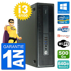 PC HP ProDesk 600 G2 SFF Intel i3-6100 RAM 64Go Disque Dur 500Go Windows 10 Wifi · Occasion 