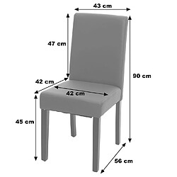 Mendler Chaise de salle à manger Littau, chaise de cuisine, cuir ~ noir, pieds foncés