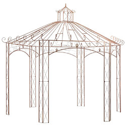 vidaXL Pavillon de jardin Marron antique 4 m Fer 