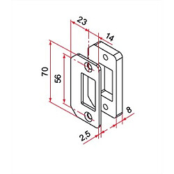 Gâche portillon pour serrure GK finition inox brut - TIRARD - GK401311