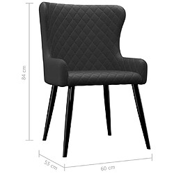 vidaXL Chaises à manger lot de 2 noir tissu pas cher