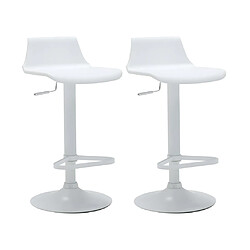 Vente-Unique Lot de 2 tabourets de bar - Polypropylène - Coloris blanc - CALAS 