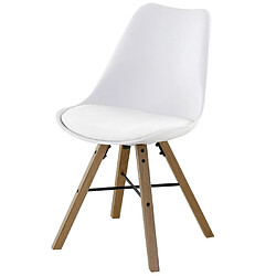 Lot de 4 Chaises Blanches Piétement Chêne KosyForm