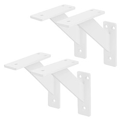 ML-Design 4x Support étagère murale fixation flottante aluminium blanc robuste 120x120 mm