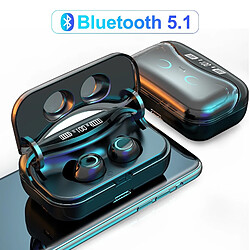 Universal G08 Bluetooth 5.1 Casque Touch Control Casque sans fil HiFi IPX7 Bouchon d'oreille étanche Casque avec écran LED Boîte de recharge Casque Bluetooth 