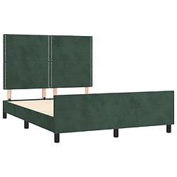 Acheter Maison Chic Cadre/structure de lit avec tête de lit pour adulte - Lit Moderne Chambre Vert foncé 140x190 cm Velours -MN47821