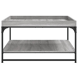 Acheter vidaXL Table basse sonoma gris 80x80x45 cm bois d'ingénierie et fer