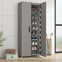 vidaXL Armoire à chaussures Gris 60x30x166 cm Tissu