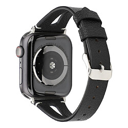 Wewoo Bracelet en cuir simple forme de V pour Apple Watch séries 5 et 4 40 mm / 3 et 2 et 1 38 mm Noir