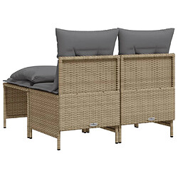 Acheter vidaXL Salon de jardin avec coussins 4 pcs beige résine tressée