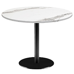 Restootab Table Ø120cm - modèle Rome marbre blanc