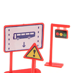 Avis 9pcs roadblock panneau de signalisation playset jouet connaissance du trafic routier apprentissage rouge