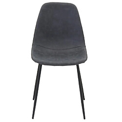 Lot de 2 Chaises Repas Noir Vieilli Piétement Métal Noir KosyForm