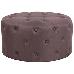 Decoshop26 Pouf tabouret repose-pieds capitonné en tissu marron 70x70x37cm TABO10141