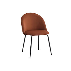 Acheter Vente-Unique Lot de 2 chaises en velours et acier inoxydable noir - Terracotta - MELBOURNE