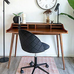 Mes Chaise de bureau en tissu velours noir - AHMAS