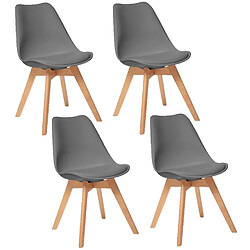 Toilinux Lot de 4 Chaises design scandinave Baya - Gris foncé Toilinux - Lot de 4 Chaises design scandinave Baya - Gris foncé - Scandinave