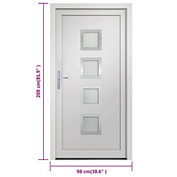 vidaXL Porte d'entrée Blanc 98x208 cm PVC pas cher