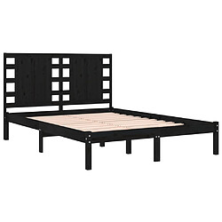 Avis vidaXL Cadre de lit sans matelas noir 180x200 cm bois massif