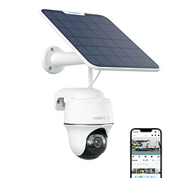 Reolink 8MP Caméra Surveillance WiFi 2,4/ 5 GHz sur Batterie Exterieure, Vision Nocturne Couleur , 355° Pan & 140° Tilt, Détection Intelligente, Audio Bidirectionnel