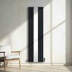 Monstershop Radiateur à Colonne Ovale avec Miroir - 1800mm x 500mm – Gris Anthracite pas cher