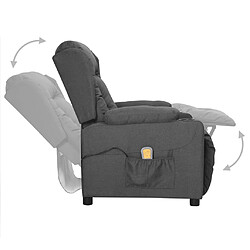 Acheter vidaXL Fauteuil de massage inclinable Gris foncé Tissu