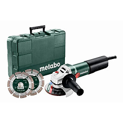 Meuleuse d'angle METABO WEQ 1400-125 SET - Avec 2 meules de tronçonnage diamantées - 600347510 