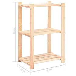 vidaXL Étagères de rangement à 3 niveaux 5 pcs 60x38x90 cm Pin 150 kg pas cher