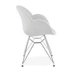 Avis Mes Lot de 2 chaises tissu gris clair piétement en métal chromé - UMILA