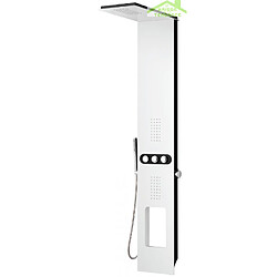 Karag Colonne de douche hydromassante BIANCO NERO TOUCH en aluminium 148 cm