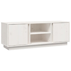 Maison Chic Meuble TV scandinave - Banc TV pour salon Blanc 110x35x40,5 cm Bois de pin massif -MN90680