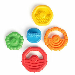 Baby Einstein Stack & Teethe Lot de 5 jouets de dentition multi-texturés faciles à saisir, à partir de 3 mois
