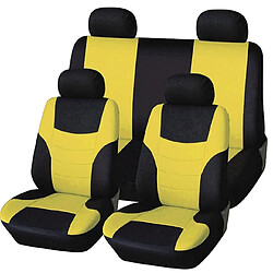 Wewoo Couverture de siège de voiture universelle Personnalité Couture Coutures des véhicules à moteur Manches de protection Tissu Sièges d'automobile Couvertures Jaune 