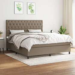 Maison Chic Lit Adulte - Lit simple Lit à sommier tapissier avec matelas moelleux - Meuble de Chambre - Taupe 160x200 cm Tissu -MN12517