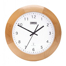 Alpexe Horloge murale Radio-contrôlée 32 cm Analogiques Marron/Blanc