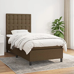 vidaXL Sommier à lattes de lit avec matelas Marron foncé 100x200 cm