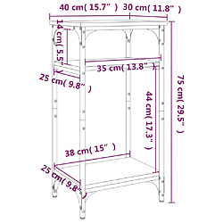 vidaXL Table d'appoint Noir 40x30x75 cm Bois d'ingénierie pas cher