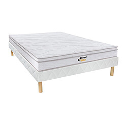 Vente-Unique Ensemble 140 x 190 cm sommier + matelas ressorts 3 zones et mémoire de forme ép.20cm - WOLKENTANZ de MORGENGOLD